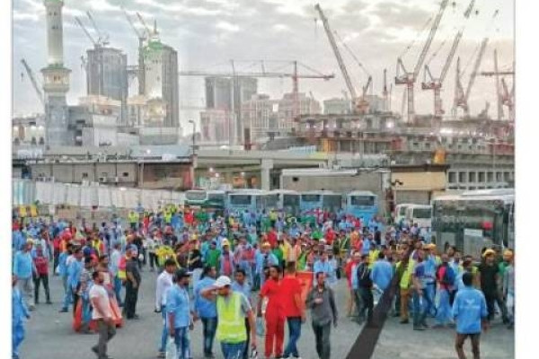 260 buses daily transport 10,800 workers in Haram