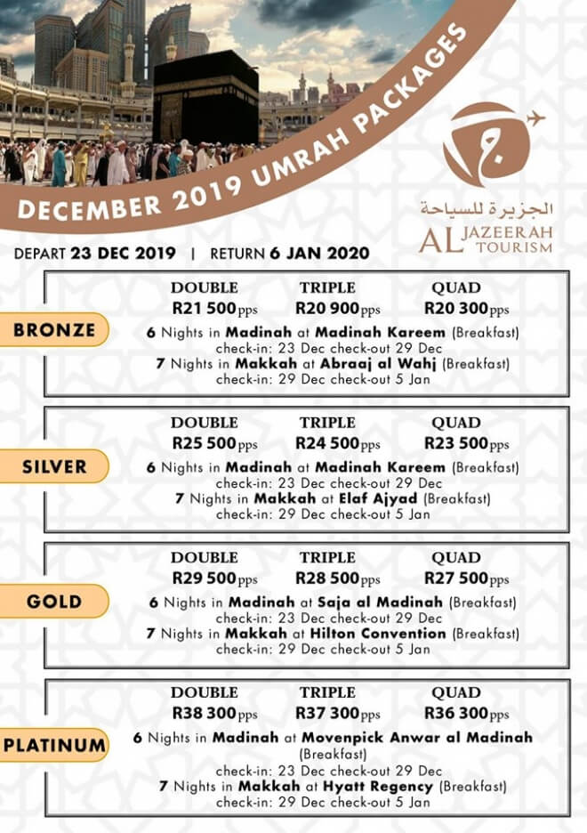 Al Jazeerah Tourism - 23 December 2019 Umrah - Bronze ...