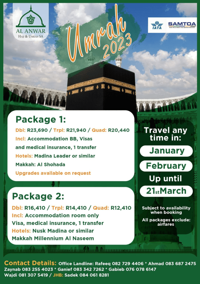 Al Anwar Umrah 2023 Package 2 January / Febuary 2023 Umrah